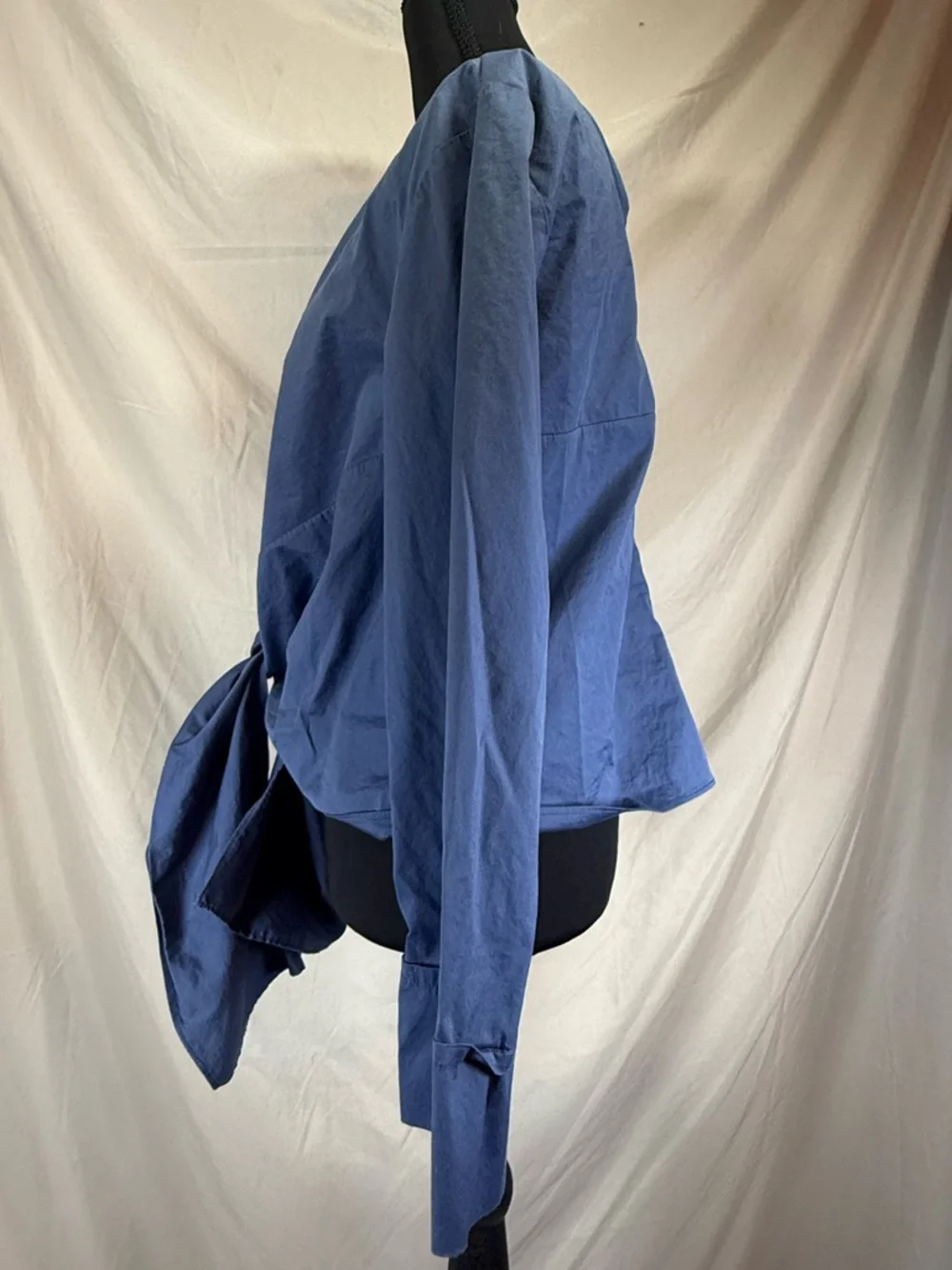 ZARA Blue‎ Front-Tie Blouse 💙 Women’s Small - Picture 4 of 6